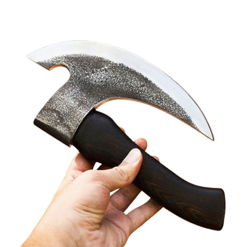 High Carbon Steel Pizza Axe with Leather Sheath