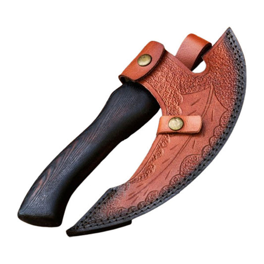 High Carbon Steel Pizza Axe with Leather Sheath