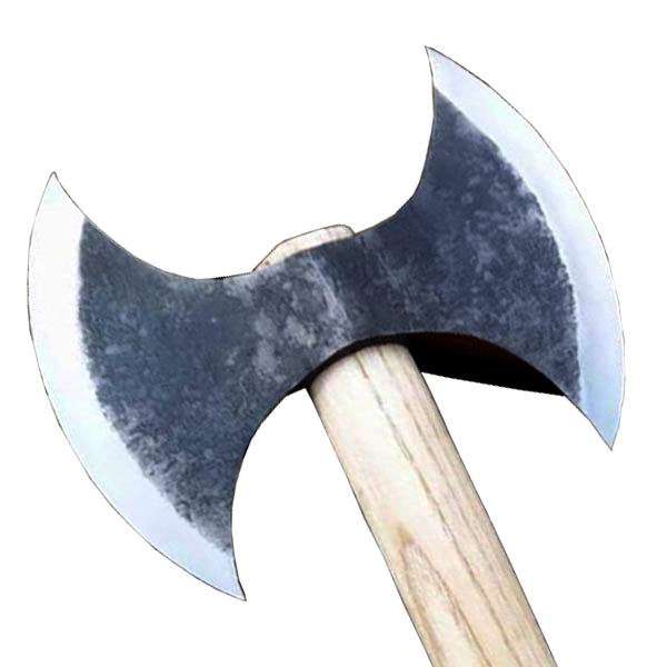 FORGED LARGE DOUBLE BLADE VIKING AXE