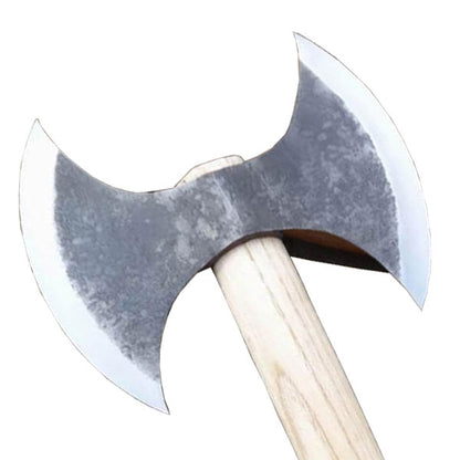 FORGED LARGE DOUBLE BLADE VIKING AXE